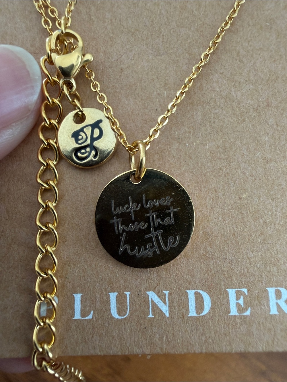 Plunder Gold-Tone 'Hustle' Round Pendant Necklace - Picture 2 of 3